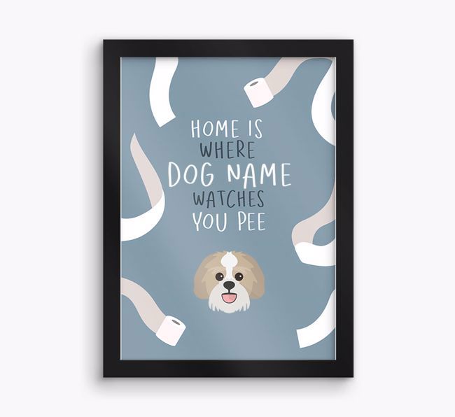 Watches You Pee: Personalised {breedFullName} Framed Print